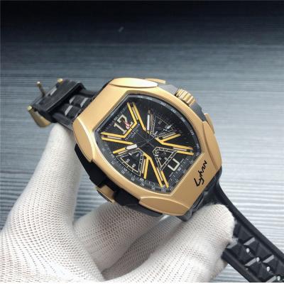 Replica The Conquistador Line Japan VK Quartz Chronograph Mens Watch Black Dial Rubber Strap A E112