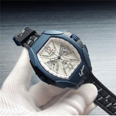 Replica The Conquistador Line Japan VK Quartz Chronograph Mens Watch White Dial Rubber Strap B E112