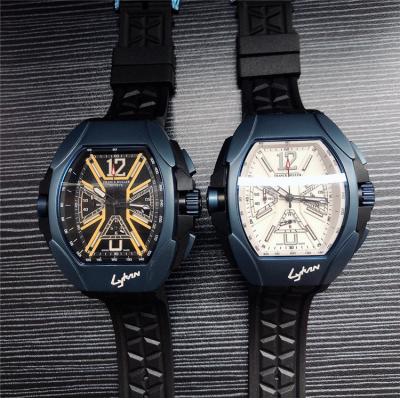 Replica The Conquistador Line Japan VK Quartz Chronograph Mens Watch White Dial Rubber Strap B E112