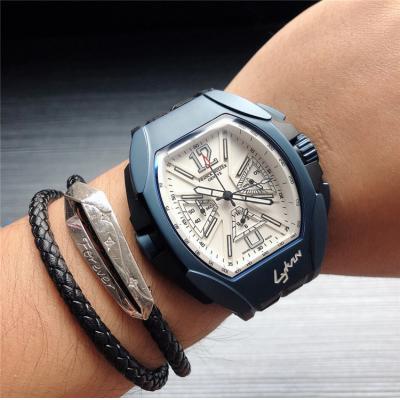 Replica The Conquistador Line Japan VK Quartz Chronograph Mens Watch White Dial Rubber Strap B E112