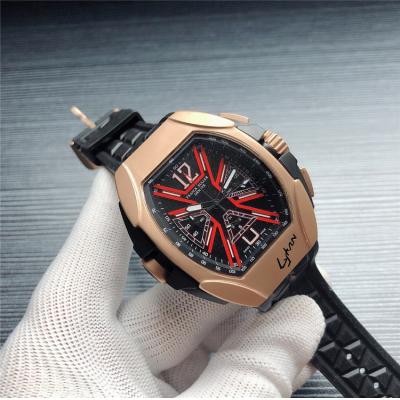 Replica The Conquistador Line Japan VK Quartz Chronograph Mens Watch Black Dial Rubber Strap C E112