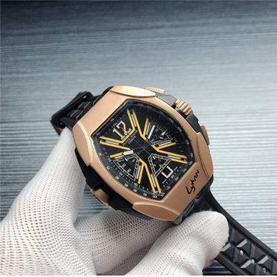 Replica The Conquistador Line Japan VK Quartz Chronograph Mens Watch Black Dial Rubber Strap C E112