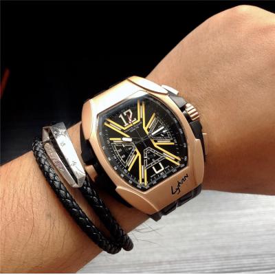 Replica The Conquistador Line Japan VK Quartz Chronograph Mens Watch Black Dial Rubber Strap C E112