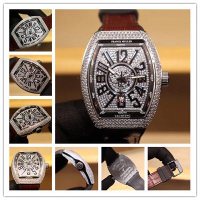 Replica Vanguard Japan Miyota 8215 Automatic Movement Mens Watch Full Diamonds Dial Diamonds Case Leather Strap E120