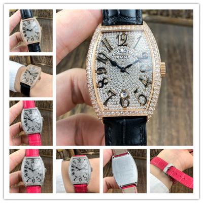 Replica Vanguard Japan Miyota 8215 Automatic Womens Watch Full Diamonds Dial Diamonds Case Leather Strap E124