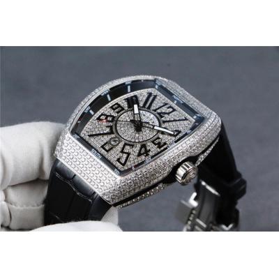 Replica Vanguard A21j Automatic Movement Mens Watch Full Diamonds Dial Full Diamonds Case Nylon Strap E127