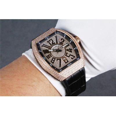 Replica Vanguard A21j Automatic Movement Mens Watch Full Diamonds Dial Full Diamonds Case Nylon Strap E127