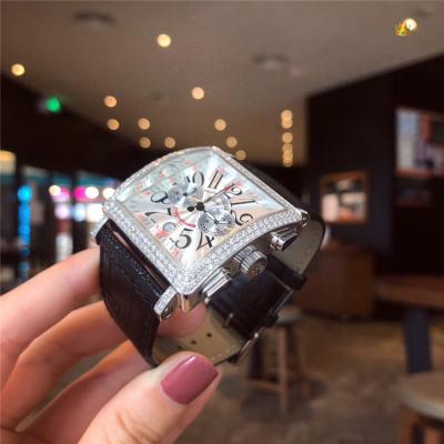 Replica Ladies'collection Swiss Quartz Movement Womens Watch Silver Dial Diamonds Case Leather Strap B E140