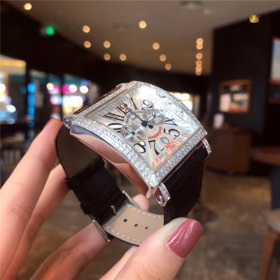 Replica Ladies'collection Swiss Quartz Movement Womens Watch Silver Dial Diamonds Case Leather Strap B E140