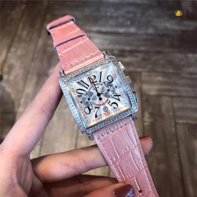 Replica Ladies'collection Swiss Quartz Movement Womens Watch Silver Dial Diamonds Case Leather Strap B E140