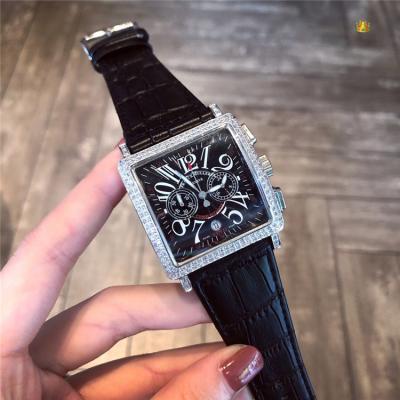 Replica Ladies'collection Swiss Quartz Movement Womens Watch Silver Dial Diamonds Case Leather Strap B E140