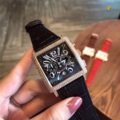 Replica Ladies'collection Swiss Quartz Movement Womens Watch Black Dial Diamonds Case Leather Strap C E140