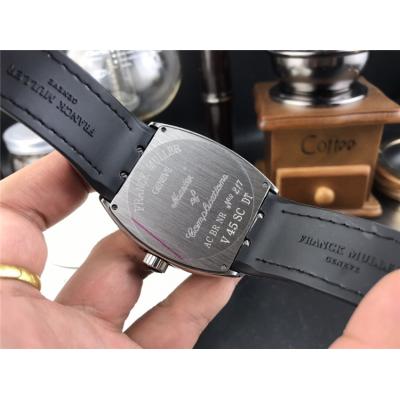 Replica Vanguard A21j Automatic Movement Mens Watch Diamonds Number Black Dial Leather Strap E155