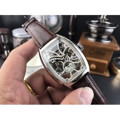 Replica Vanguard A21j Automatic Movement Mens Watch Skeleton Dial Leather Strap E158