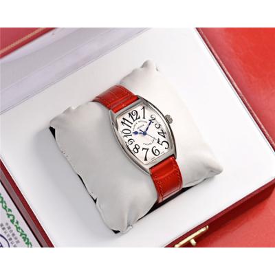 Replica Vanguard Swiss Quartz Movement Womens Watch White Dial Leather Strap E170