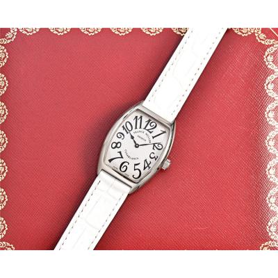 Replica Vanguard Swiss Quartz Movement Womens Watch White Dial Leather Strap E170