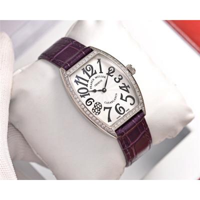 Replica Vanguard Swiss Quartz Movement Womens Watch Diamonds Number White Dial Leather Strap E171