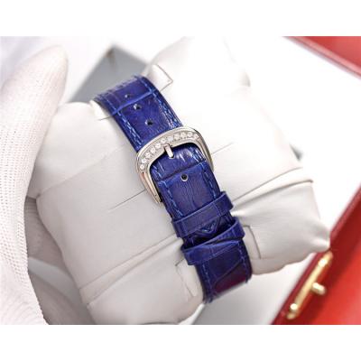 Replica Vanguard Swiss Quartz Movement Womens Watch Diamonds Number White Dial Leather Strap E171