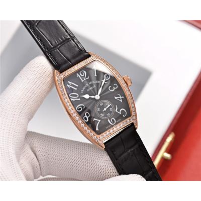 Replica Vanguard Swiss Quartz Movement Womens Watch Silver Dial Diamonds Case Leather Strap E172