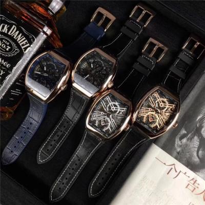 Replica Vanguard A21j Automatic Movement Mens Watch Skeleton Dial Leather Strap E187