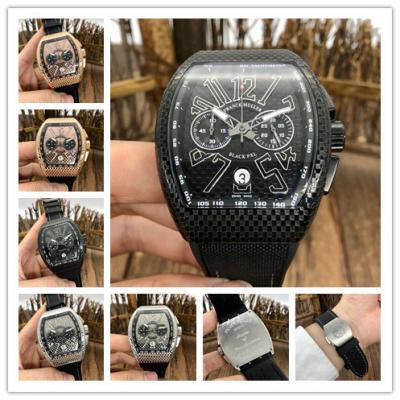 Replica Vanguard Japan Quartz Chronograph Movement Mens Watch Black Dial Leather Strap E197