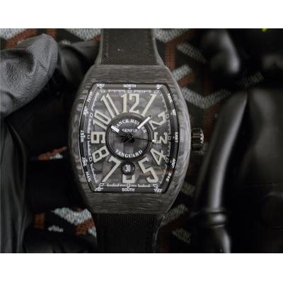 Replica Vanguard Miyota 8215 Automatic Movement Mens Watch Gray Dial Carbon Fiber Leather Strap E208