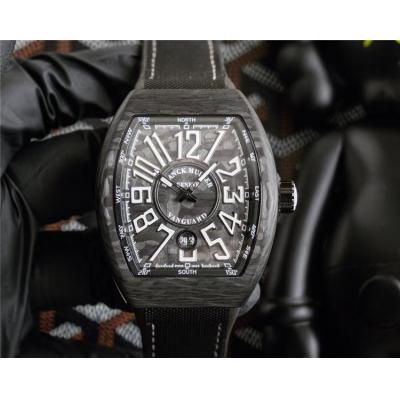 Replica Vanguard Miyota 8215 Automatic Movement Mens Watch Gray Dial Carbon Fiber Leather Strap E208