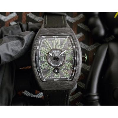 Replica Vanguard Miyota 8215 Automatic Movement Mens Watch Gray Dial Carbon Fiber Leather Strap E208