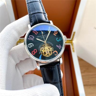 Replica Giga Tourbillon A21j Automatic Movement Mens Watch Black Tourbillon Dial Leather Strap E217