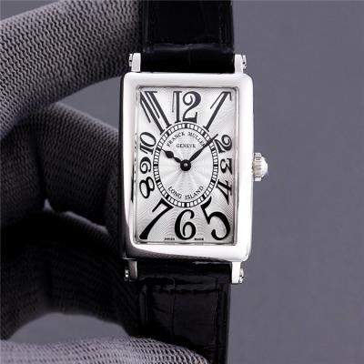 Replica Long Island Swiss Quartz Movement Womens Watch White Dial Leather Strap E222