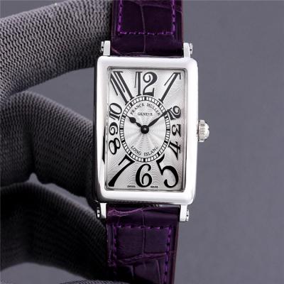 Replica Long Island Swiss Quartz Movement Womens Watch White Dial Leather Strap E222