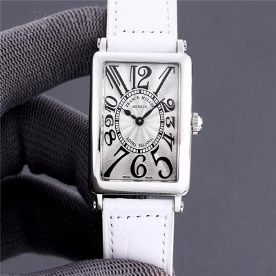 Replica Long Island Swiss Quartz Movement Womens Watch White Dial Leather Strap E222