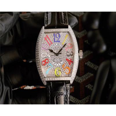 Replica Vanguard Japan Miyota 8215 Automatic Mens/Womens Watch Diamonds Dial Diamonds Case Leather Strap E223