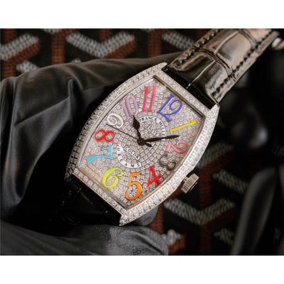 Replica Vanguard Japan Miyota 8215 Automatic Mens/Womens Watch Diamonds Dial Diamonds Case Leather Strap E223