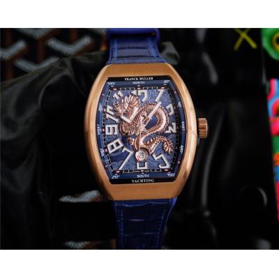 Replica Dragon King A21j Automatic Movement Mens Watch Blue Dial Leather Strap E224