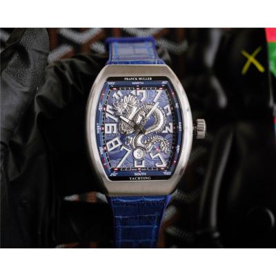 Replica Dragon King A21j Automatic Movement Mens Watch Blue Dial Leather Strap E224