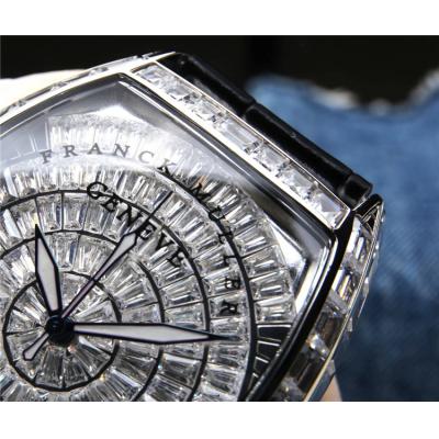 Replica Vanguard Japan Miyota 8215 Automatic Mens Watch Diamonds Dial Diamonds Case Leather Strap E227