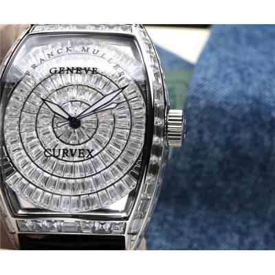 Replica Vanguard Japan Miyota 8215 Automatic Mens Watch Diamonds Dial Diamonds Case Leather Strap E227