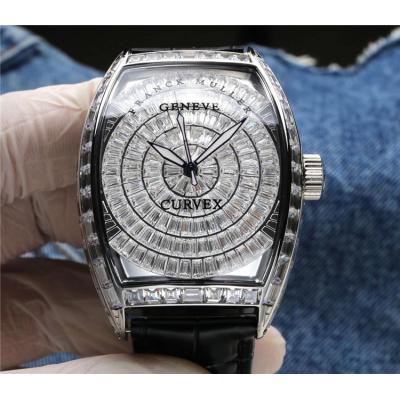 Replica Vanguard Japan Miyota 8215 Automatic Mens Watch Diamonds Dial Diamonds Case Leather Strap E227