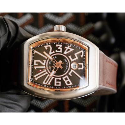 Replica Vanguard A2824 Automatic Movement Mens Watch Black Dial Leather Strap B E229