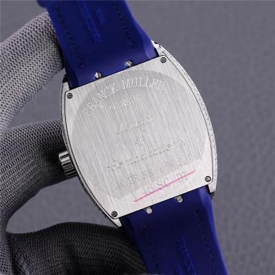 Replica Vanguard A2813 Automatic Movement Mens Watch Full Diamonds Dial Diamonds Case Leather Strap E231