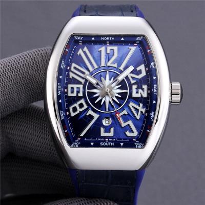 Replica Vanguard A2813 Automatic Movement Mens Watch Blue Dial Leather Strap E233