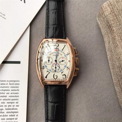 Replica Collection Japan Quartz Chronograph Movement Mens Watch White Dial Leather Strap G16