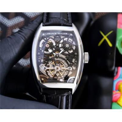 Replica Vanguard A21j Automatic Movement Mens Watch Skeleton Dial Leather Strap G17