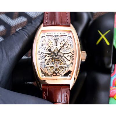 Replica Vanguard A21j Automatic Movement Mens Watch Skeleton Dial Leather Strap G17