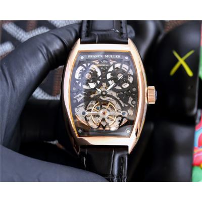 Replica Vanguard A21j Automatic Movement Mens Watch Skeleton Dial Leather Strap G17