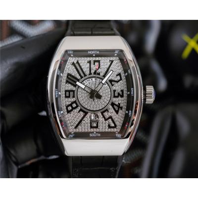 Replica Vanguard A21j Automatic Movement Mens Watch Diamonds Dial Diamonds Case Leather Strap G19