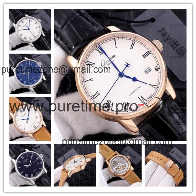 Replica Senator A21j Automatic Movement Mens Watch White Dial Leather Strap E01