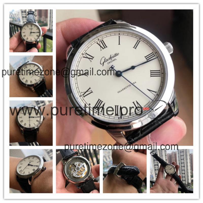 Replica Senator A21j Automatic Movement Mens Watch White Dial Leather Strap E03