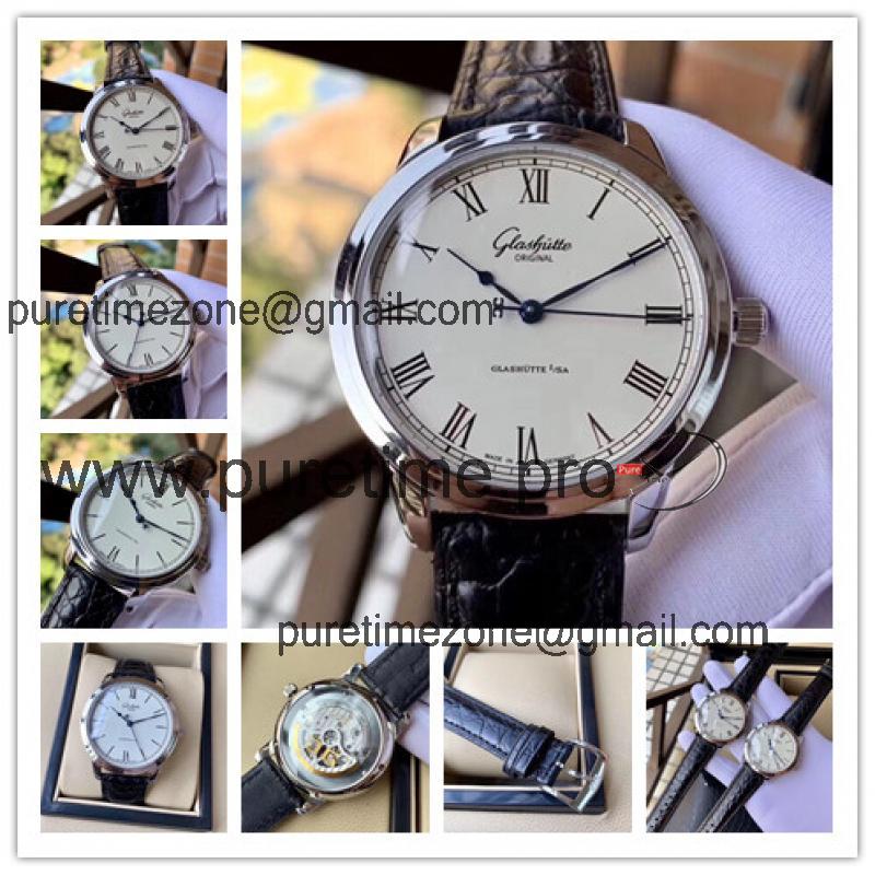 Replica Senator A21j Automatic Movement Mens Watch White Dial Leather Strap E05